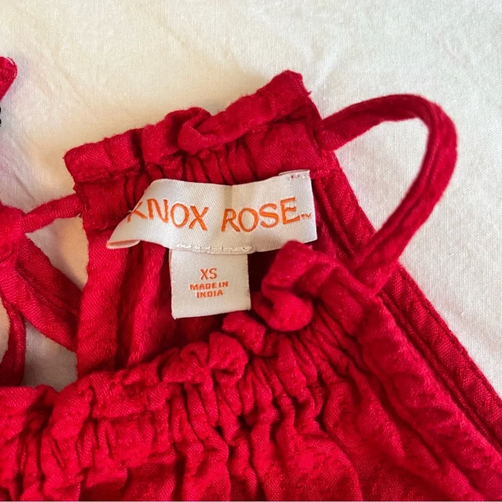 Knox Rose Red Halter Top Tie Neck Flowy size XS
